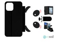 Etui à rabat pour iPhone 12 Pro Max - Panda - Simili-cuir - Noir - MY-KASE - Coque rigide - Fermeture aimantée