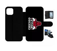 Etui À Rabat Pour Iphone 13 - Chicago Bulls Nba - Simili-Cuir - Noir