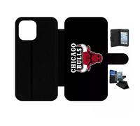 Etui À Rabat Pour Iphone 13 Pro Max - Chicago Bulls Nba - Simili-Cuir - Noir