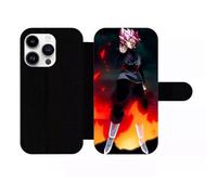 Etui À Rabat Pour Iphone 14 Pro - Dbz Black Goku Crimson Warrior The Flame Of Rebellion - Simili-Cuir - Noir