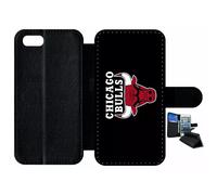 Etui À Rabat Pour Iphone 7 - Chicago Bulls Nba - Simili-Cuir - Noir