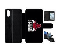 Etui À Rabat Pour Iphone X - Chicago Bulls Nba - Simili-Cuir - Noir