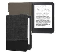 kwmobile Étui liseuse Compatible avec Kobo Clara BW/Colour - Housse avec Rabat magnétique en Tissu Canevas pour liseuse