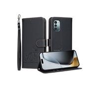 Etui à rabat pour Nokia G11 protection RFID, antichoc, fin, fermeture magnétique, portefeuille en cuir avec 3 emplacements pour cartes et dragonne