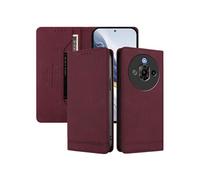 Etui à rabat pour Nubia Focus Pro 5G protection RFID, étui portefeuille magnétique fin en cuir PU avec 2 emplacements pour cartes, compatible avec