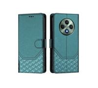 Etui à rabat pour OPPO Reno 12FS 5G , fermeture magnétique, protection RFID, étui portefeuille en cuir PU avec 3 emplacements pour cartes-Vert foncé