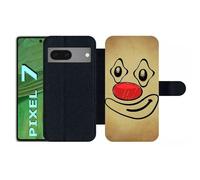 Etui À Rabat Pour Pixel 7 - Smiley Clown Nez Rouge - Simili-Cuir - Noir