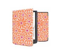 Etui á rabat pour Pocketbook InkPad Color 3 / InkPad 4 - Orange Flowers Connect