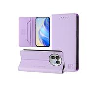 Etui à rabat pour Realme GT8 protection RFID, magnétique et antichoc, en cuir PU avec 2 emplacements pour cartes, compatible avec Realme GT8-Violet
