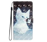 Etui à Rabat pour Samsung Galaxy S25FE Coque Coloré Flip Cas Chat Mignon en 3D Motif avec Fente Kickstand Portefeuille Etui Folio Couverture Protecteur Coquille Galaxy S25FE Clapet Cover