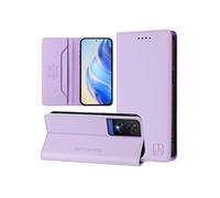 Etui à rabat pour TCL 505 protection RFID, magnétique et antichoc, en cuir PU avec 2 emplacements pour cartes, compatible avec TCL 505-Violet clair