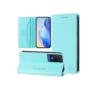 Etui à rabat pour TCL 505 protection RFID, magnétique et antichoc, en cuir PU avec 2 emplacements pour cartes, compatible avec TCL 505-Bleu clair