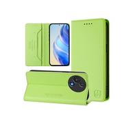Etui à rabat pour TCL 60R protection RFID, magnétique et antichoc, en cuir PU avec 2 emplacements pour cartes, compatible avec TCL 60R-Vert clair