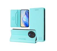 Etui à rabat pour TCL 60R protection RFID, magnétique et antichoc, en cuir PU avec 2 emplacements pour cartes, compatible avec TCL 60R-Bleu clair