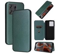 Étui à rabat pour téléphone compatible avec Motorola Moto Edge 50 Pro, textures fines en fibre de carbone + coque hybride PC Protection complète Étui à rabat résistant aux chocs Compatible avec