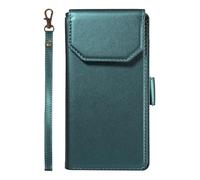 Étui à Rabat pour téléphone for Samsung Galaxy S20 FE Wallet Case with Card Holder for Women and Men, Fashion PU Leather Cover Side Buckle Hand Strap Wallet Phone Cases Housse de Protection(Ye?il)