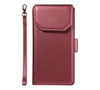 Étui à Rabat pour téléphone for Samsung Galaxy S20 FE Wallet Case with Card Holder for Women and Men, Fashion PU Leather Cover Side Buckle Hand Strap Wallet Phone Cases Housse de Protection(Rosso)