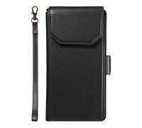 Étui à Rabat pour téléphone for Samsung Galaxy S20 Plus Wallet Case with Card Holder for Women and Men, Fashion PU Leather Cover Side Buckle Hand Strap Wallet Phone Cases Housse de Protection(Svart)
