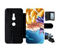Etui À Rabat Pour Xperia Xz2 - Dbz Gt Trunk Super Saiyan 3 Cheveux Long - Simili-Cuir - Noir