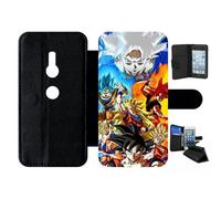 Etui À Rabat Pour Xperia Xz2 - Dbz Sangoku L Ascension Des Super Saiyans - Simili-Cuir - Noir