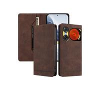 Etui à rabat pour ZTE Nubia Music 2 protection RFID, étui portefeuille magnétique fin en cuir PU avec 2 emplacements pour cartes, compatible avec ZTE