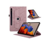 Etui à rabat rotatif à 360° pour Samsung Galaxy Tab S7 Plus , résistant aux chocs et doté d'un support vertical-Rose