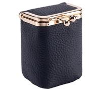 Étui à Rouge à lèvres avec Miroir, Sac Main Portable pour Rouge lèvres Kiss Lock, étui de Maquillage en Peau de Vache avec Couche supérieure pour Femme, Sac Kiss Lock