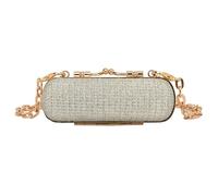 Etui à Rouge à lèvres Mini Pochette légère de Luxe, Sac soirée à la Mode, cosmétiques Rouge lèvres Complet en Diamant, Sacs Main Populaires, bandoulière personnalité(Silver)