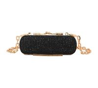 Etui à Rouge à lèvres Mini Pochette légère de Luxe, Sac soirée à la Mode, cosmétiques Rouge lèvres Complet en Diamant, Sacs Main Populaires, bandoulière personnalité(Black)