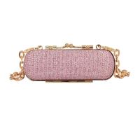 Etui à Rouge à lèvres Mini Pochette légère de Luxe, Sac soirée à la Mode, cosmétiques Rouge lèvres Complet en Diamant, Sacs Main Populaires, bandoulière personnalité(Pink)