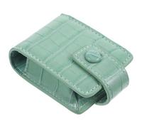 Étui à Rouge à Lèvres Portable avec Miroir, pour Voyage, Vert | PU Chic et Élégant, Peut Contenir Trois Rouges à Lèvres, Petit Format Pratique, pour Amies et Épouse