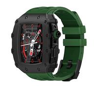 Étui à sangle de montre en caoutchouc avec kit de modification du film trempé , pour 9 8 7 6 5 4 SE Série 44 mm 45 mm Mise à niveau de la bande de surveillance Remplacez les accessoires de sangle