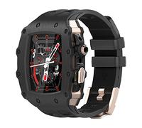 Étui à sangle de montre en caoutchouc avec kit de modification du film trempé ， pour 9 8 7 6 5 4 SE Série 44 mm 45 mm Mise à niveau de la bande de surveillance Remplacez les accessoires de sangle