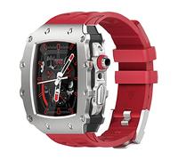 Étui à sangle de montre en caoutchouc avec kit de modification du film trempé ， pour 9 8 7 6 5 4 SE Série 44 mm 45 mm Mise à niveau de la bande de surveillance Remplacez les accessoires de sangle