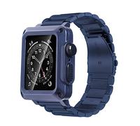 Étui à sangle en acier pour 7 6 SE 5 4 3 SE Mod en acier inoxydable pour 44 mm 42 mm 38 mm 40 mm Couvre de protection en métal de luxe et bande (couleur: argent, taille: 42 mm pour 321)