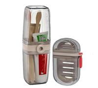 Étui à Savon Portable de Voyage Avec Couvercle et Couche Drainante - Pour Douche, Salle de Bain, Camping (1PC, Kombination)