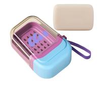 Étui à savon pour voyage - porte-savon, plateau à deux couches avec plateau de drainage et cordon pour extérieur, salle de bain, douche, camping, randonnée