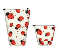 Étui À Stylo Motif Coccinelles Moucheté À L'Infini Sac Pencil Holder Avec Fermeture Zippée Sac À Crayons Durable Trousse Scolaire Pour Fille, Scolaires, Enseignants