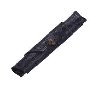 Étui à stylo-plume en tissu, étui individuel pour stylo en cuir avec motif gaufré, style rétro, protection de haute qualité (noir)