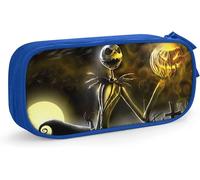 Étui À Stylos De Dessin Animé L'étrange Noël De Monsieur Jack Grande Capacité Étui À Crayons Double Fermeture Éclair Organisateur De Papeterie Sac De Papeterie Sac À Cosmétiques Rose-Bleu