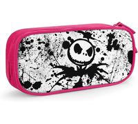 Étui À Stylos L'étrange Noël De Monsieur Jack Grande Capacité Étui À Crayons À Double Fermeture Éclair Organisateur De Papeterie Sac De Papeterie Sac À Cosmétiques Rose-Rose