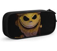 Étui À Stylos L'étrange Noël De Monsieur Jack Grande Capacité Étui À Crayons Double Fermeture Éclair Organisateur De Papeterie Sac De Papeterie Sac À Cosmétiques Rose-Noir