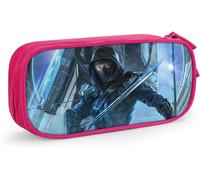 Étui À Stylos Super-Héros, Grande Capacité, Trousse À Crayons, Double Fermeture Éclair, Organisateur De Papeterie, Sac De Papeterie, Sac À Cosmétiques Rose-Rose