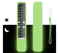 Étui à télécommande en silicone compatible avec TCL RC802NU YUI1 RC802N YUI1 TV Télécommande Housse de protection antichoc avec un cordon (vert fluorescent)