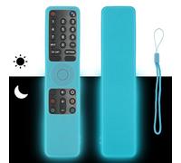 Étui à télécommande en silicone compatible avec XMRM-010 TV télécommande housse de protection antichoc avec un cordon (bleu fluorescent)
