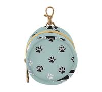 Étui à tétine avec fermeture éclair et clip Motif patte de chat Noir/blanc/cyan