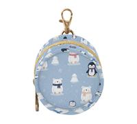 Étui à tétine avec fermeture éclair et clip pour porte-monnaie Motif pingouin