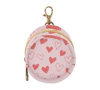 Étui à tétine avec fermeture éclair et clip pour porte-tétine Motif cœur Rose