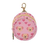 Étui à tétine en forme de cœur avec fermeture éclair et clip pour porte-clés Motif chien