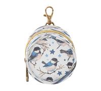 Étui à tétine pour bébé avec fermeture éclair et clip - Motif oiseaux et étoiles - Bleu
